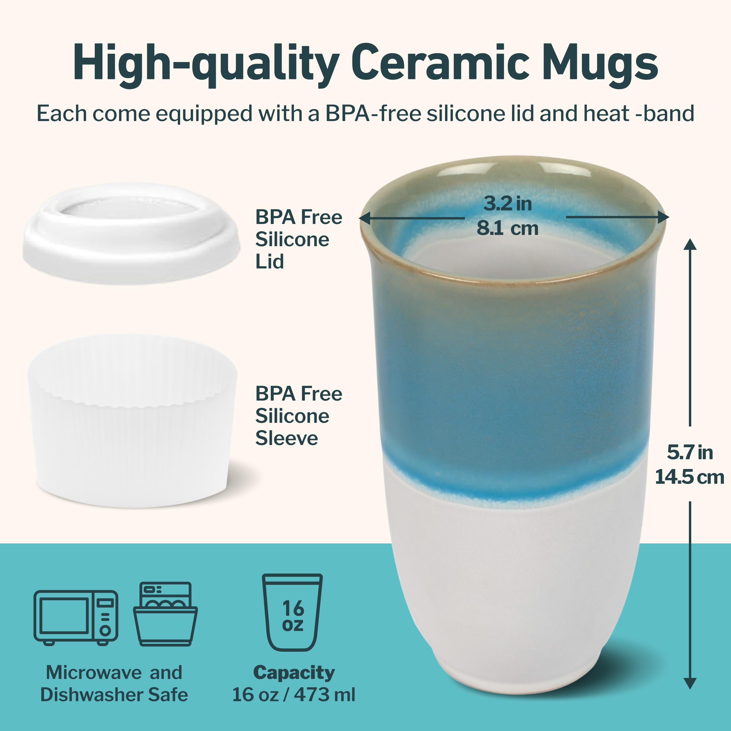 NOVA CERAMICS mug avec couvercle en action, maintien facile et boisson protégée