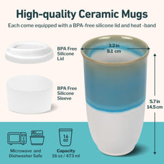NOVA CERAMICS mug avec couvercle en action, maintien facile et boisson protégée