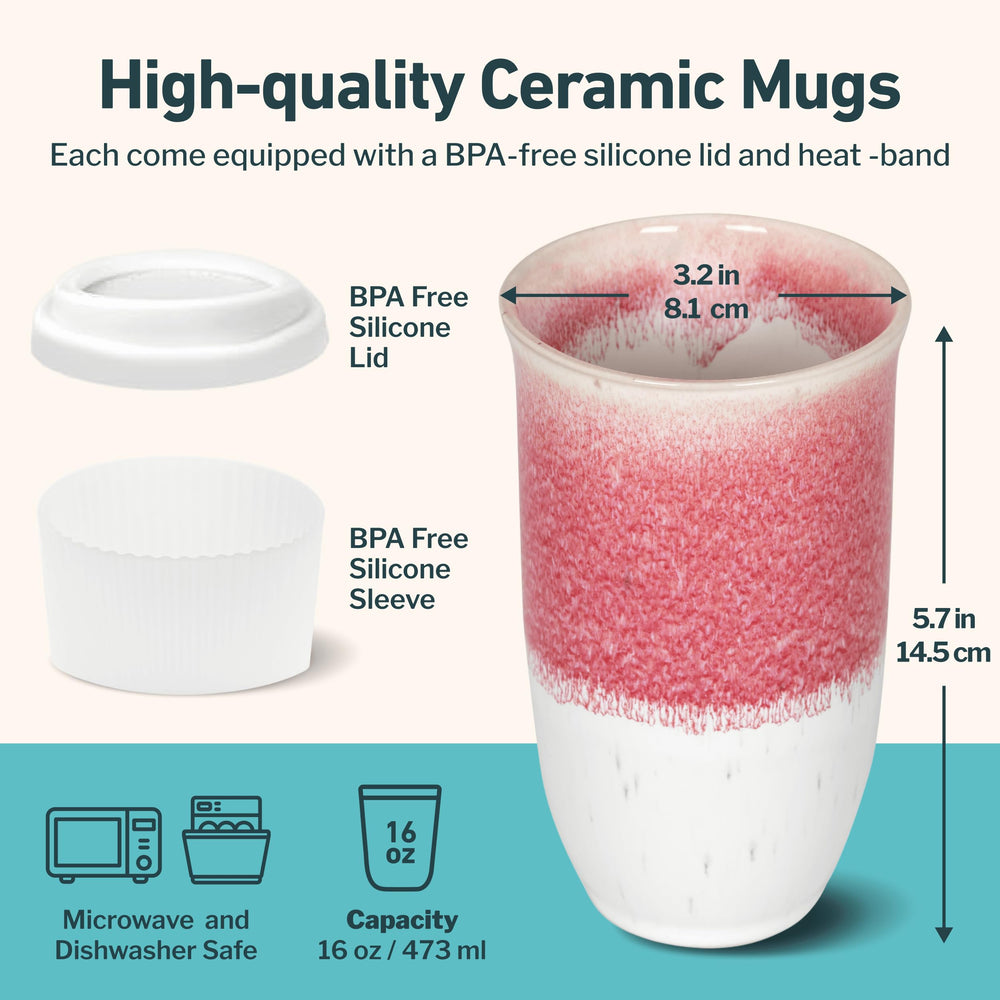 NOVA CERAMICS mug avec couvercle fermé, transport sécurisé pour boissons
