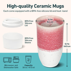 NOVA CERAMICS mug avec couvercle fermé, transport sécurisé pour boissons