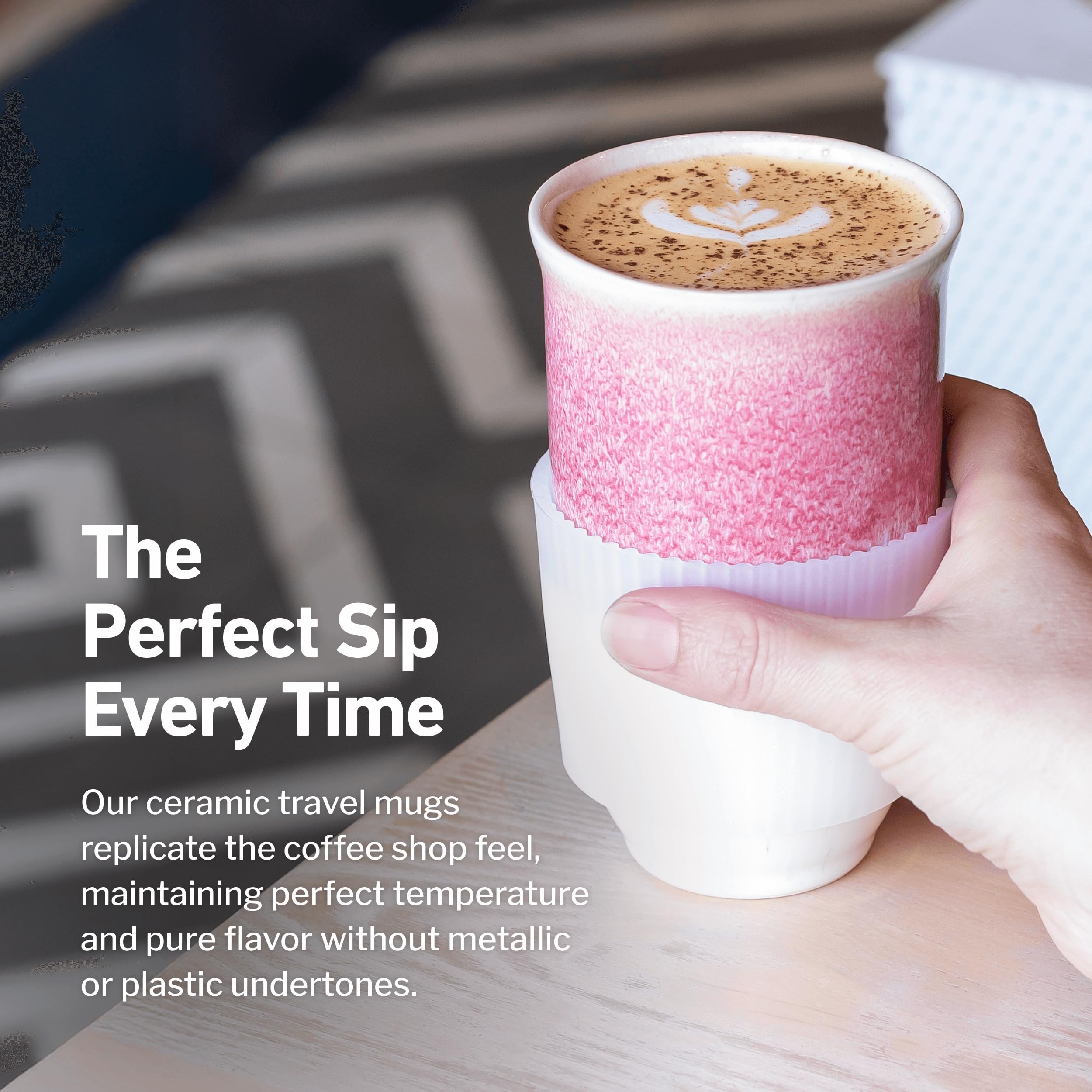 NOVA CERAMICS mug en voiture dans porte-gobelet, pratique pour trajets