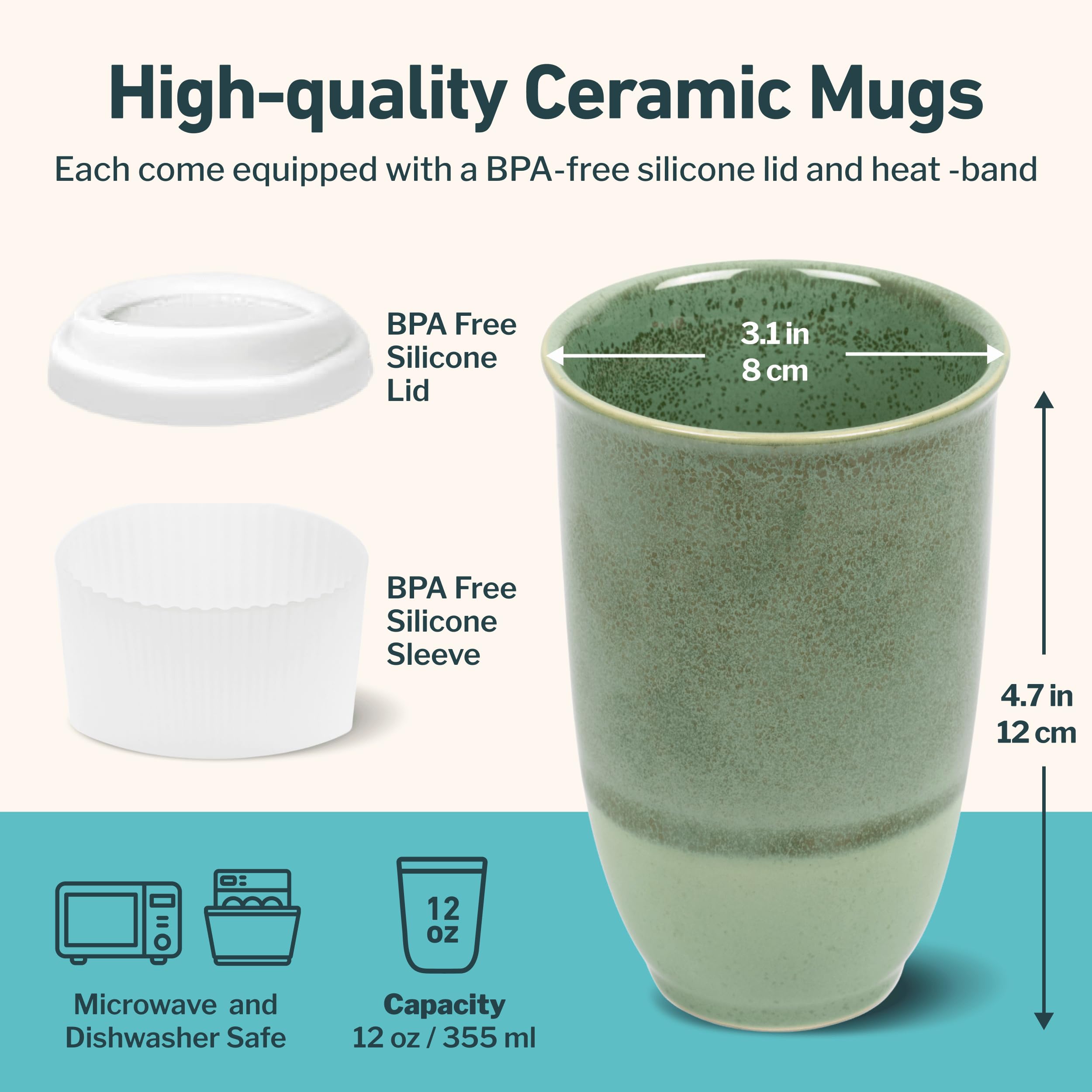 NOVA CERAMICS mug tenu en main, confort et prise sûre pour déplacement