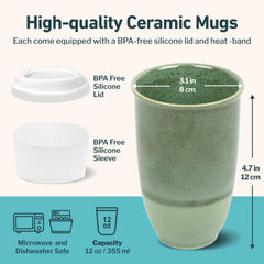 NOVA CERAMICS mug tenu en main, confort et prise sûre pour déplacement