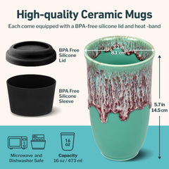 NOVA CERAMICS couvercle hermétique mis en valeur pour une boisson sans éclaboussures