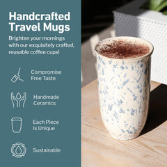 NOVA CERAMICS mug orchid profil illustrant dimensions compatibles porte-gobelet