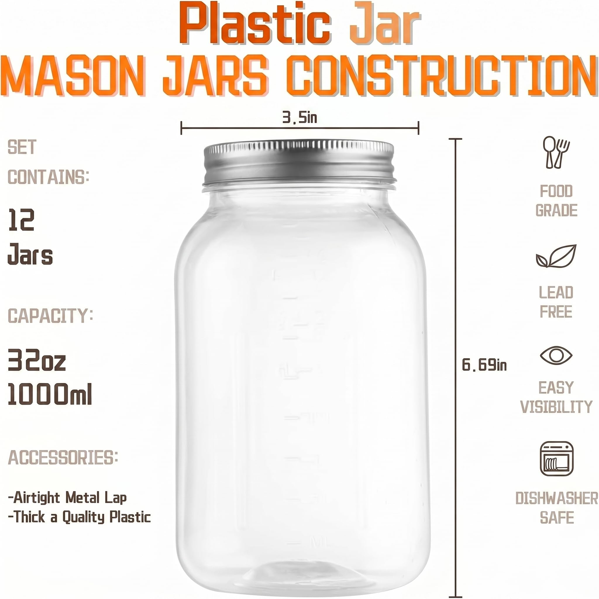 novelinks bocal 32 oz profil démontrant hauteur et capacité