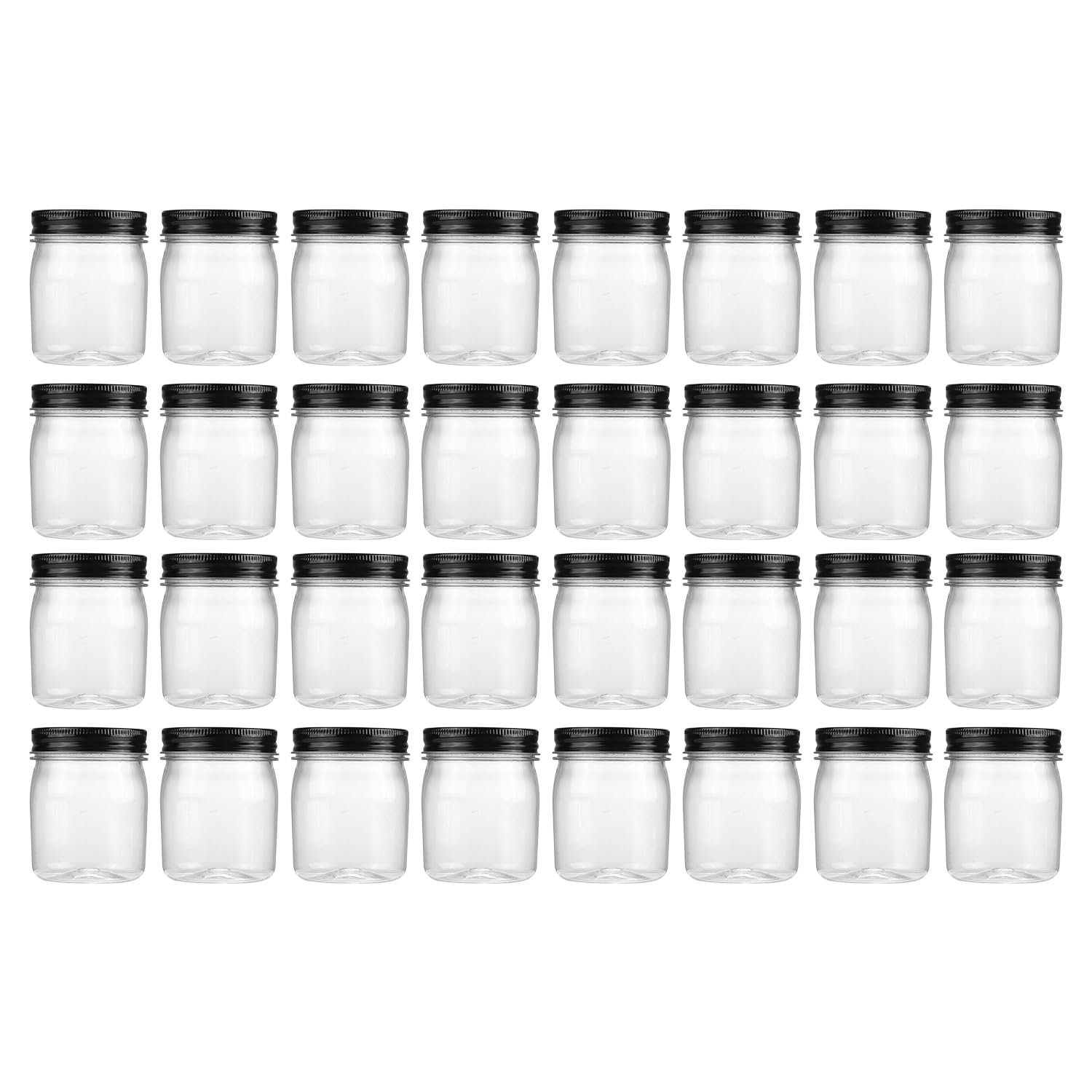 novelinks bocal plastique 8 oz face montrant clarté et rangement