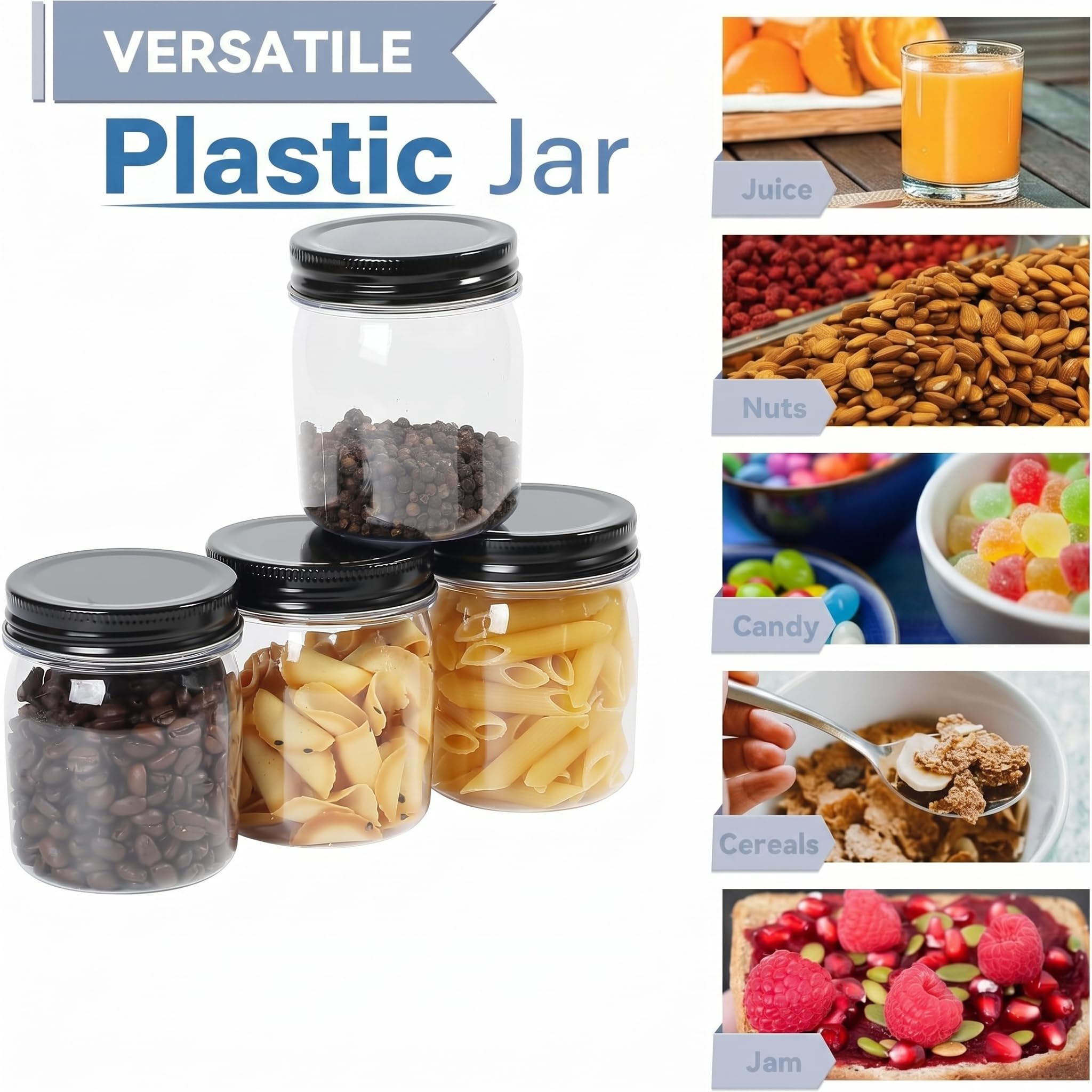 novelinks bocal plastique 8 oz gros plan matière AS resistant