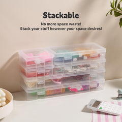 novelinks boîtes en usage avec perles et outils pour un atelier ordonné