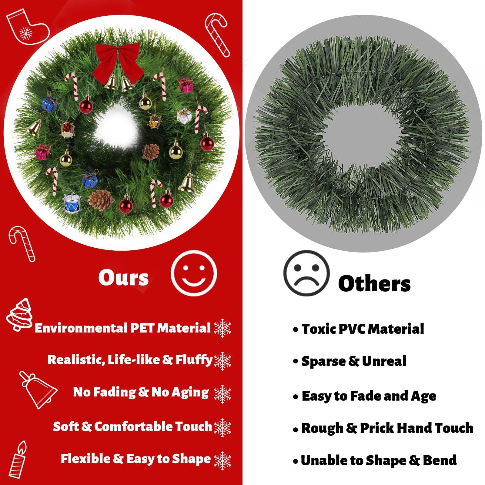 NQN ornements inclus (baies, boules, cloches) prêts à personnaliser votre guirlande