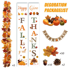 NQN composition de table automne avec guirlandes et citrouilles crée atmosphère festive