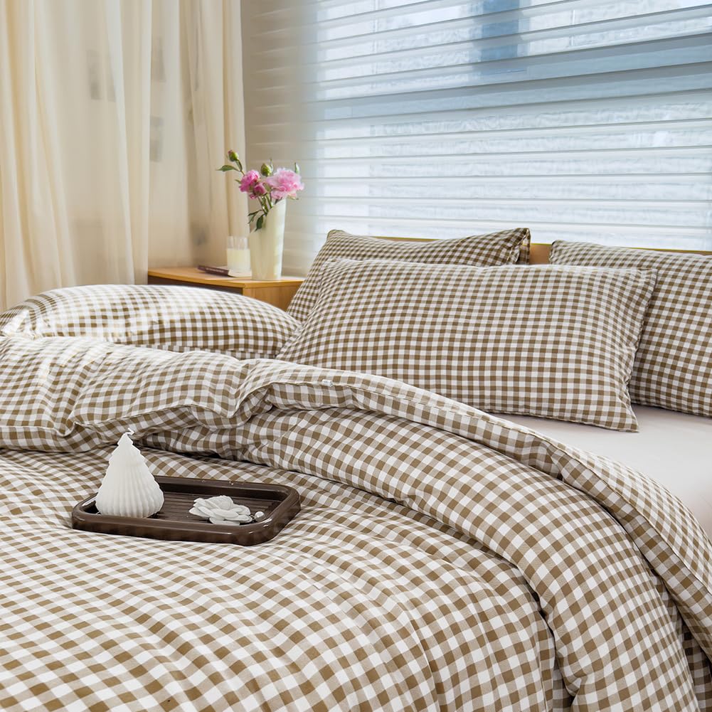 NSNLGSGC couette face avant motif vichy tan, élégance et confort