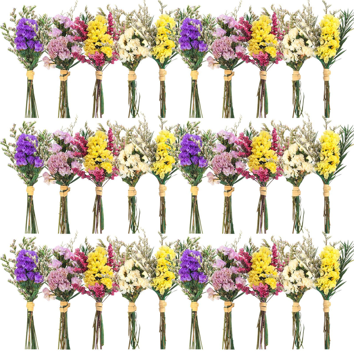 Nuanchu lot de 30 mini bouquets séchés présentés en ensemble pour décoration
