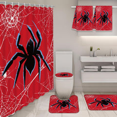 Nuanchu rideau de douche face motif araignée apportant protection contre l'eau