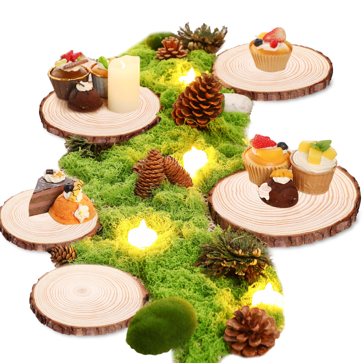 Nuanchu tranche de bois polie montrant finition lisse et base stable