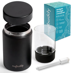nugbuddy vue de face du bocal en verre avec couvercle hermétique pour conservation sûre