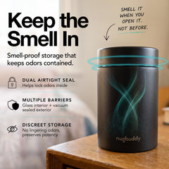 nugbuddy gros plan du joint sous vide montrant l'étanchéité durable et pratique