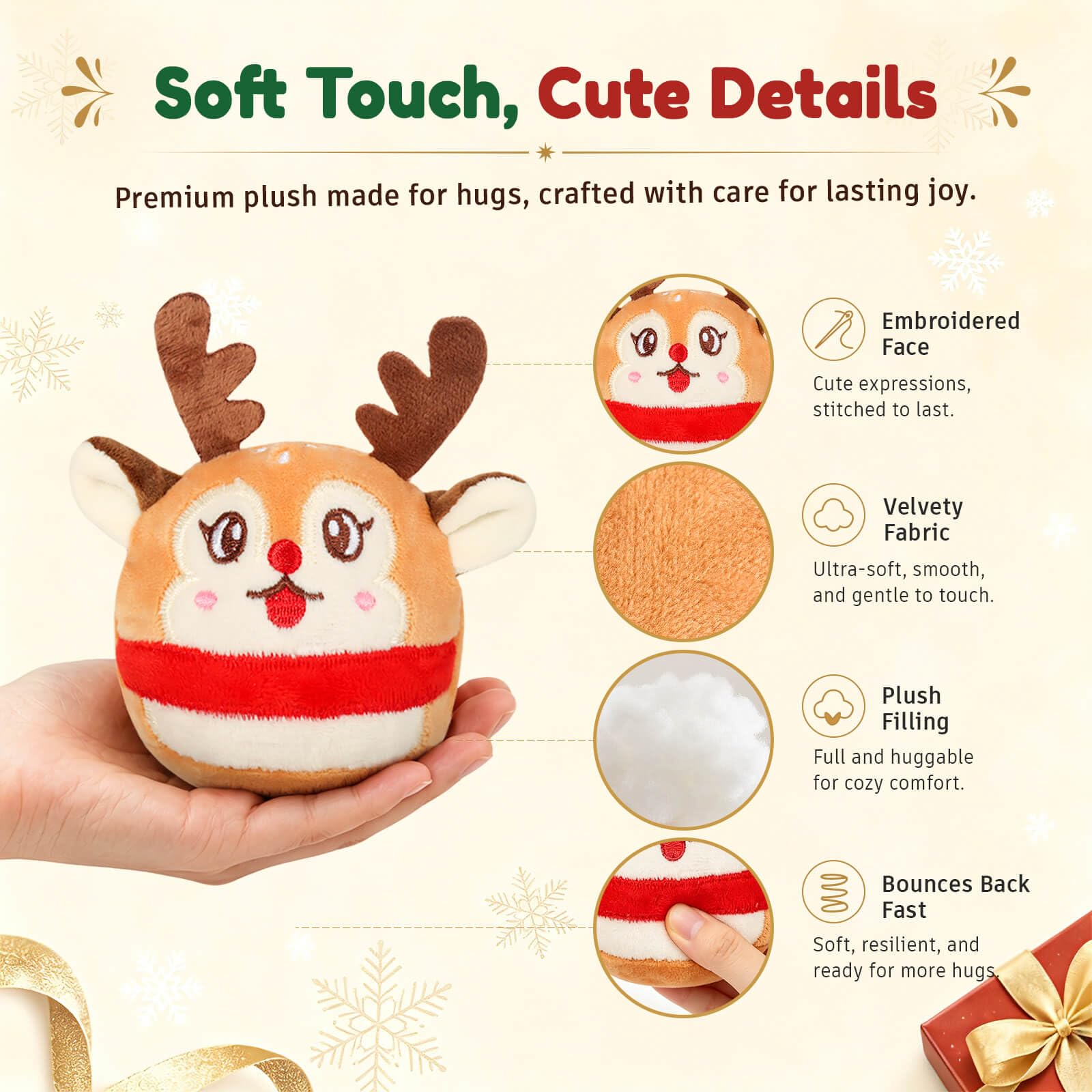 NUKBIL peluche en main pour échelle, montre taille compacte pratique