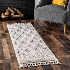 nuLOOM Ansley vue frontale du runner montrant motif Trellis et finition