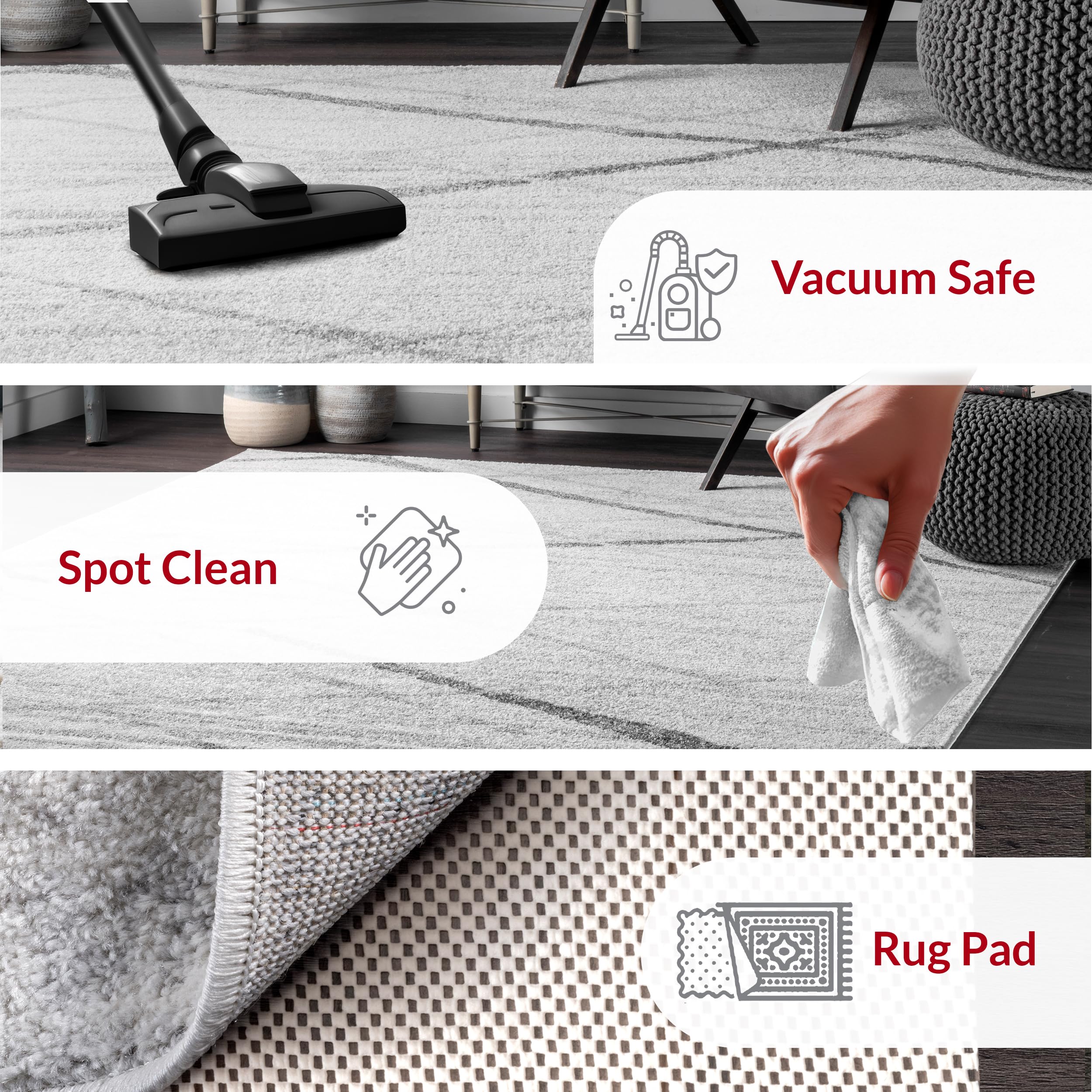 nuLOOM Thigpen sous table protégeant sol et améliorant décor