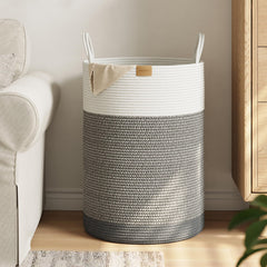 Nunsino panier à linge 95L face avant montrant capacité et style décoratif
