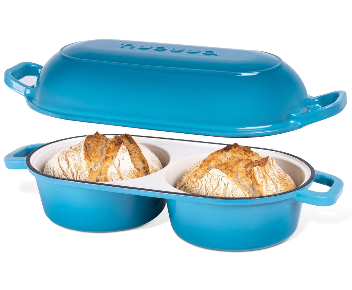nuovva cocotte double face avant montrant design bleu et gain de place