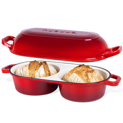 nuovva cocotte double vue avant rouge montrant design pratique et gain de temps
