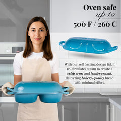 nuovva cocotte gros plan émalié montrant surface lisse et nettoyage facile