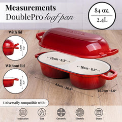 nuovva cocotte ouverte montrant deux emplacements 16,5 cm pour cuire simultanément
