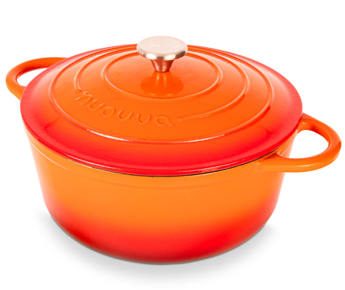 nuovva cocotte 28 cm orange face, design robuste et éclat décoratif