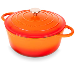 nuovva cocotte 28 cm orange face, design robuste et éclat décoratif