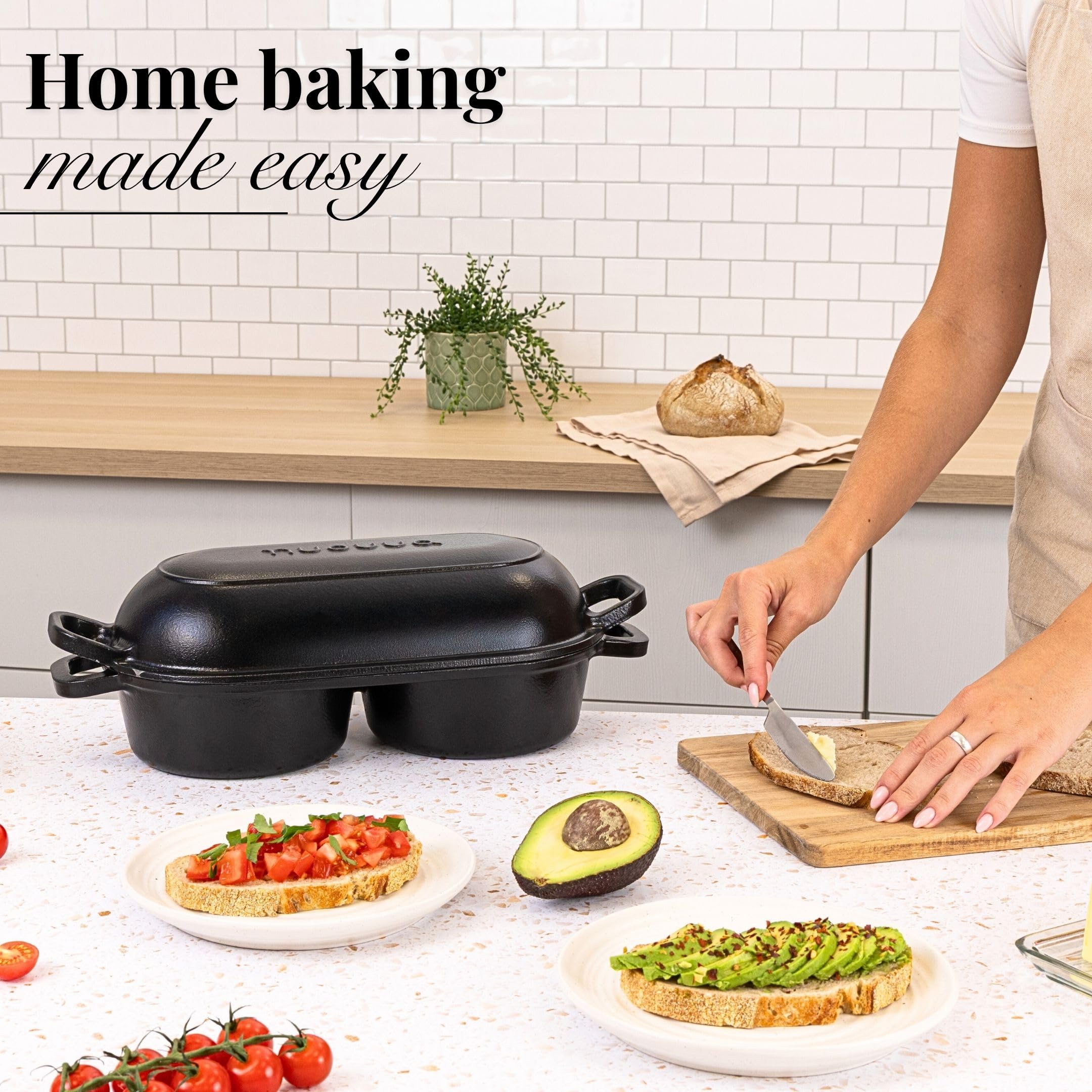 nuovva mise en scène cuisine avec pain frais montrant aspect pratique et esthétique