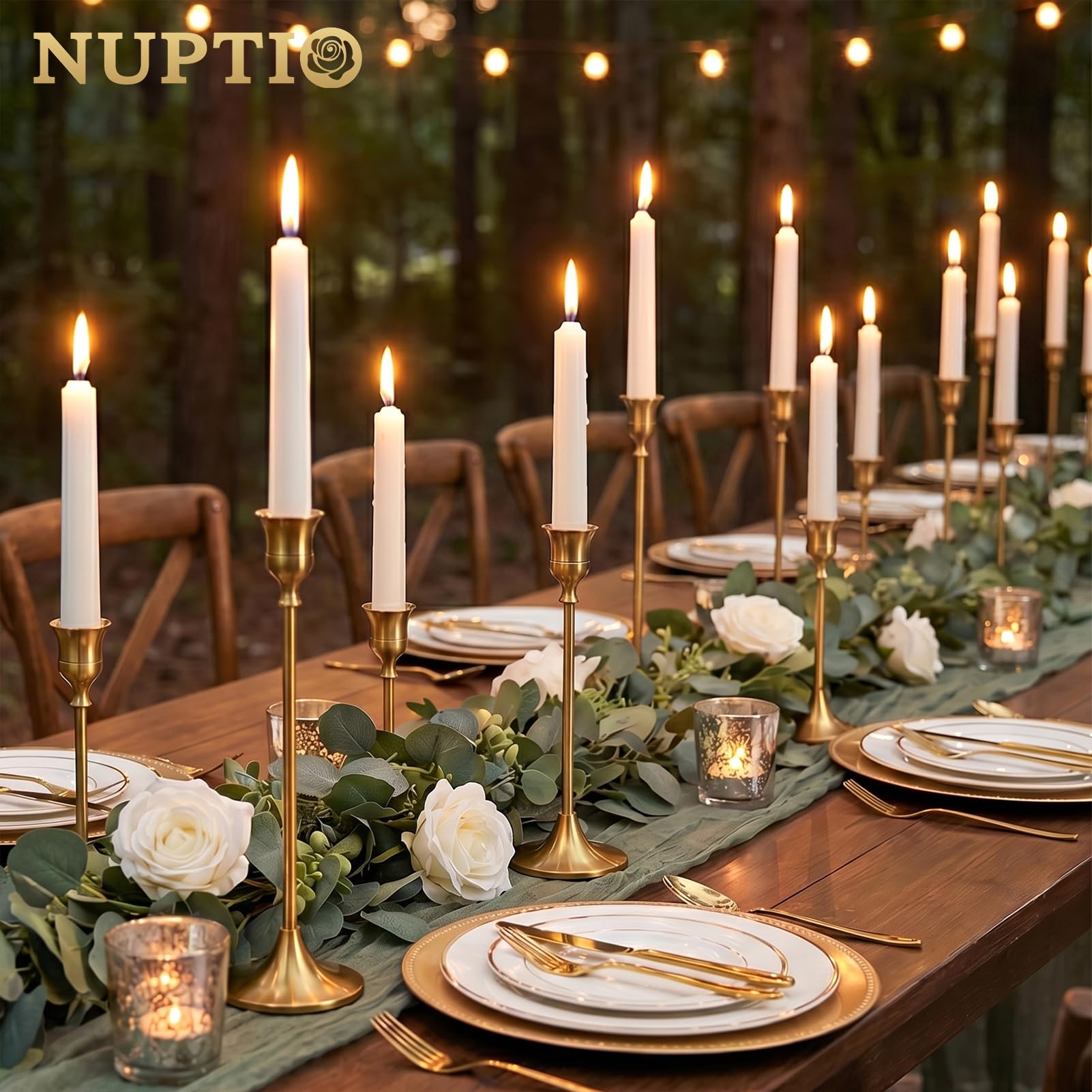NUPTIO chandeliers en situation sur une table de dîner créant une ambiance chaleureuse