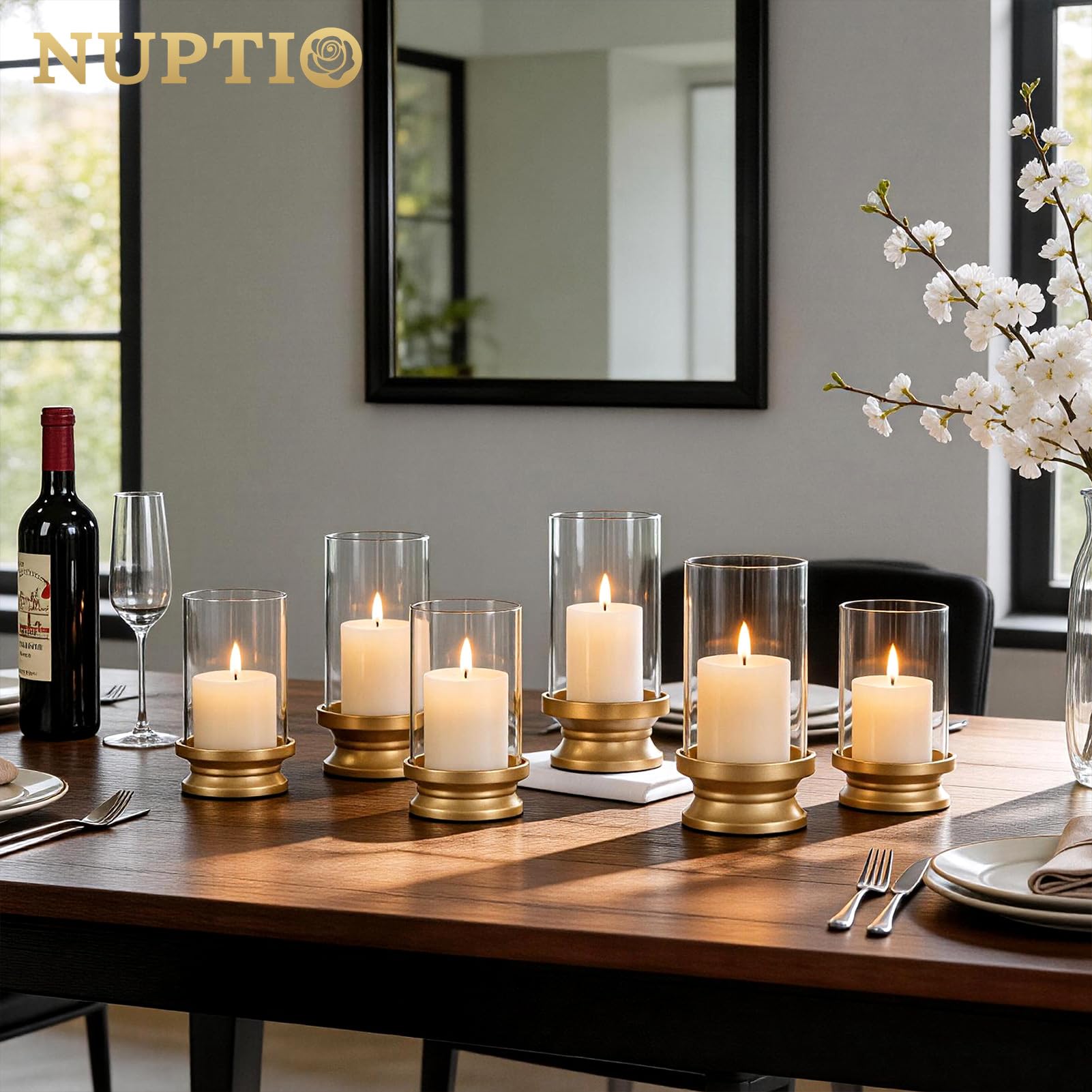 NUPTIO sur table de dîner finition mat doré, améliore le décor