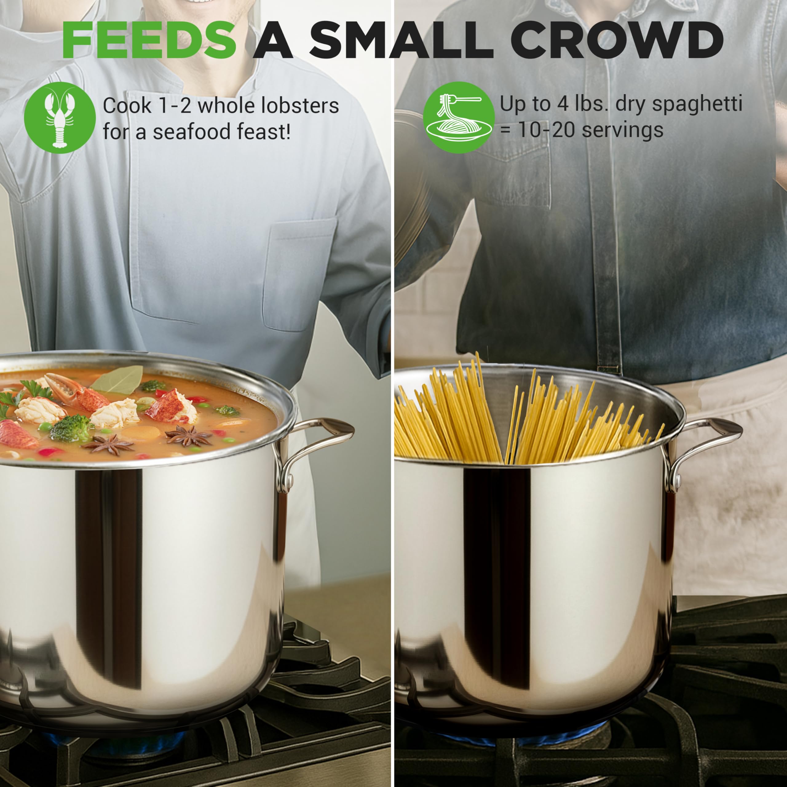 NutriChef poignées ergonomiques offrant prise sûre et maniabilité confortable