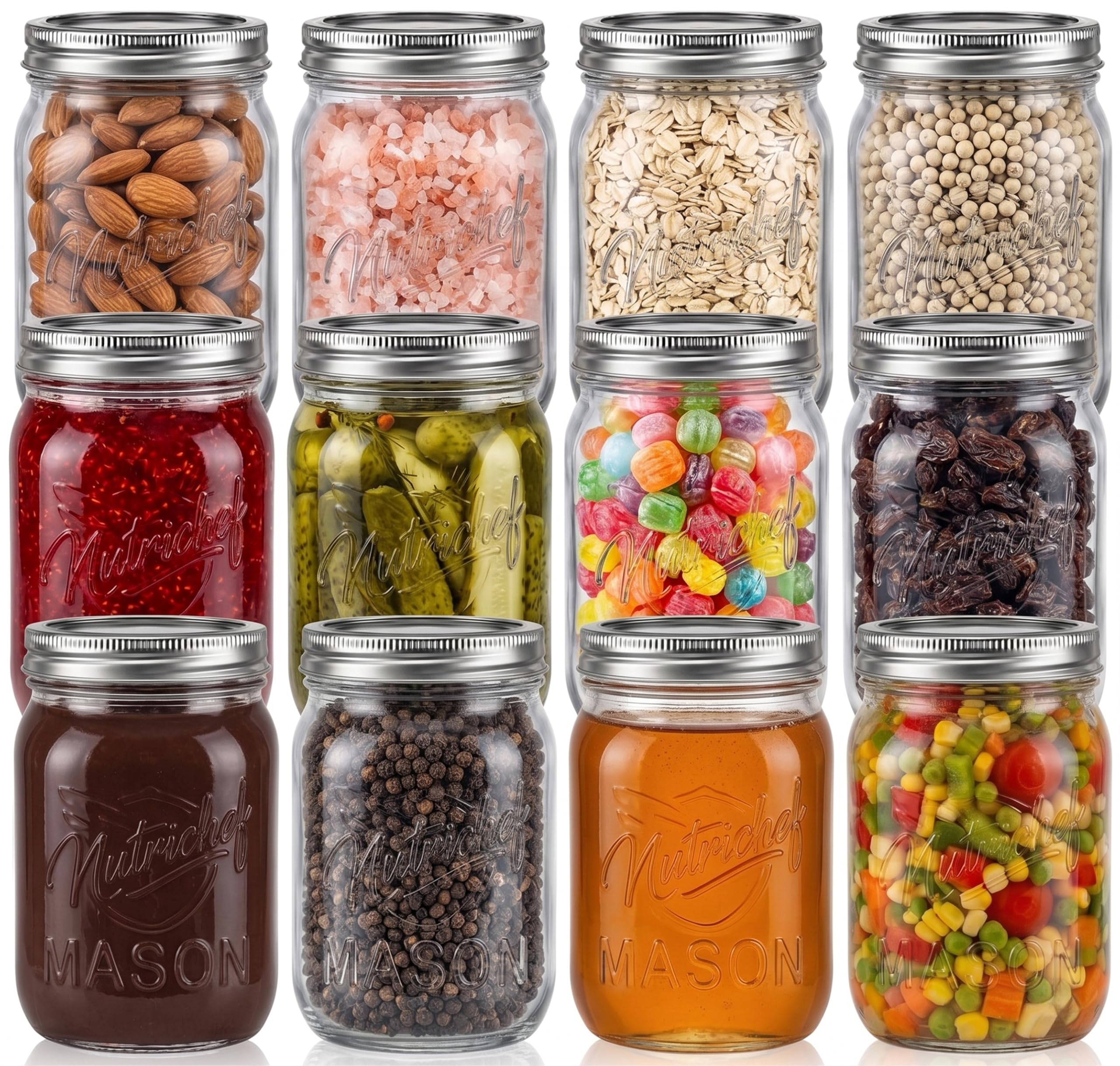 NutriChef bocal mason face avant montrant design épuré et rangement