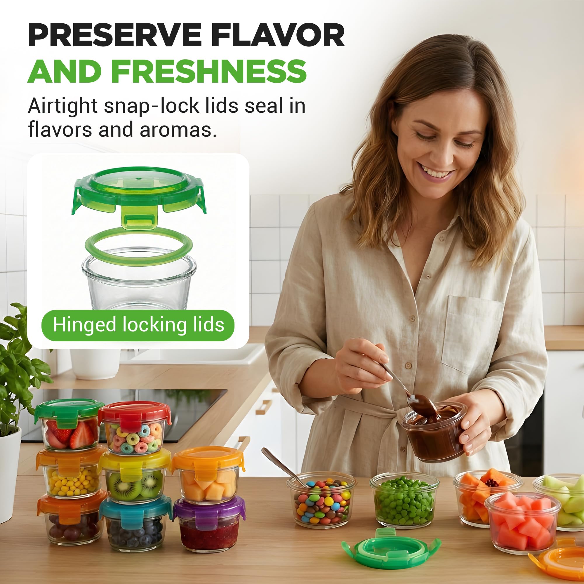 NutriChef gros plan verre borosilicaté montrant transparence et résistance