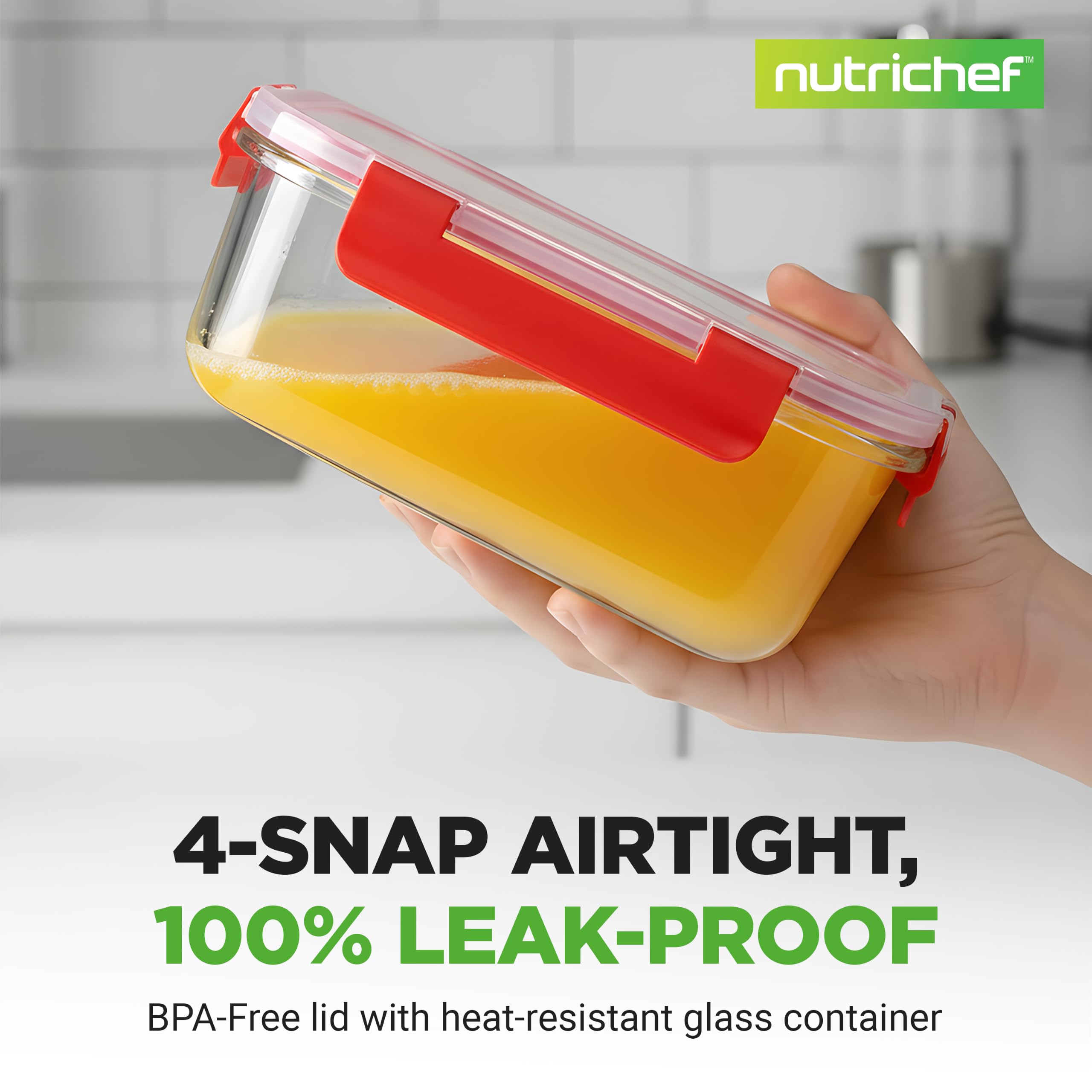 NutriChef contenants en usage avec salade et repas, transport sans fuite