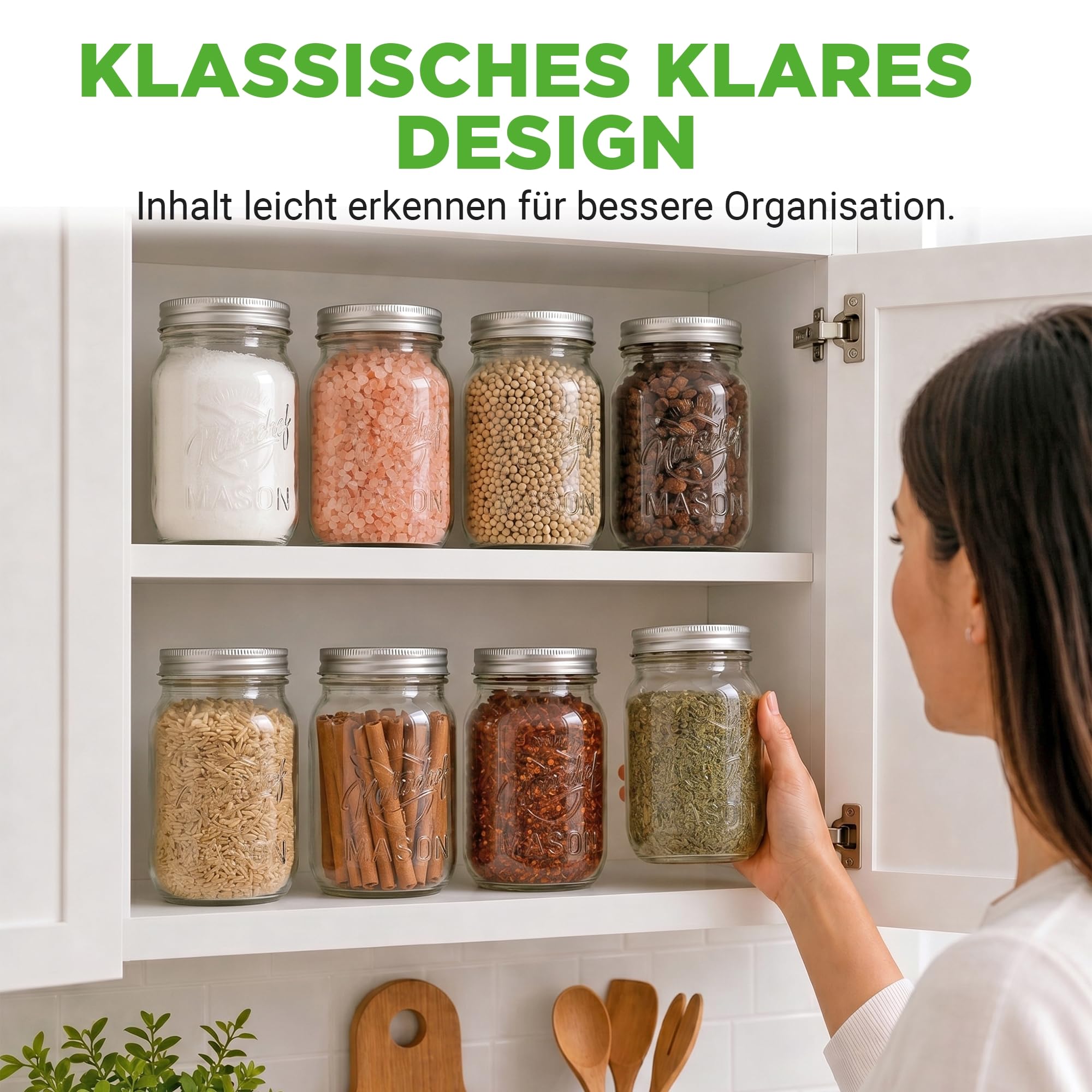 NutriChef couvercles empilés montrant rangement compact et réutilisable