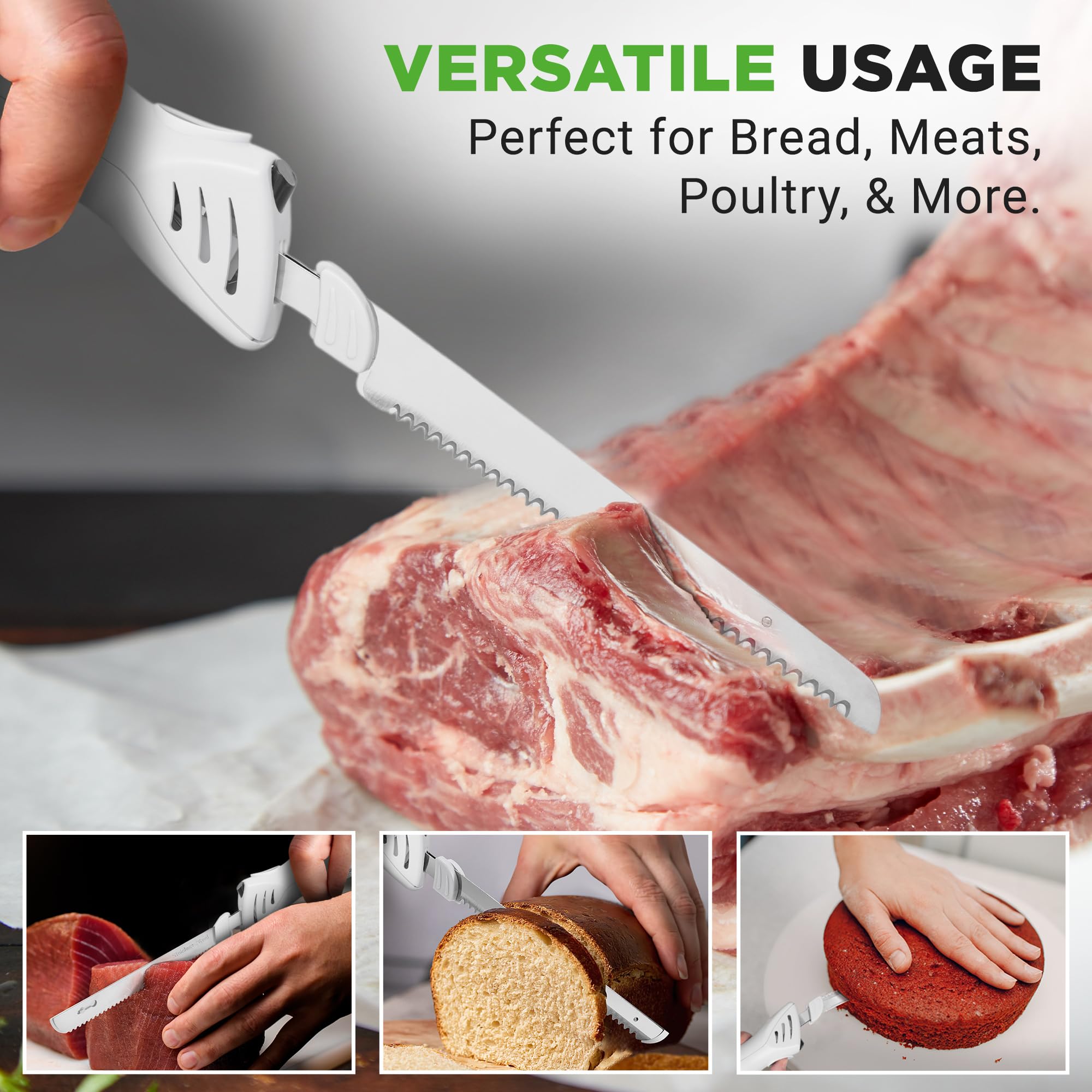 NutriChef gros plan lame carving en acier inoxydable pour découpes nettes