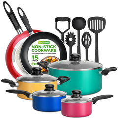 NutriChef vue face du set 15 pièces ergonomique et gain de place