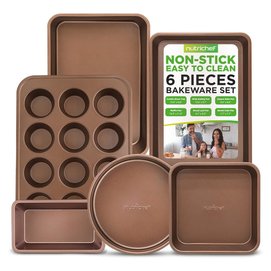 NutriChef ensemble 6 pièces montré complet pour cuisson polyvalente