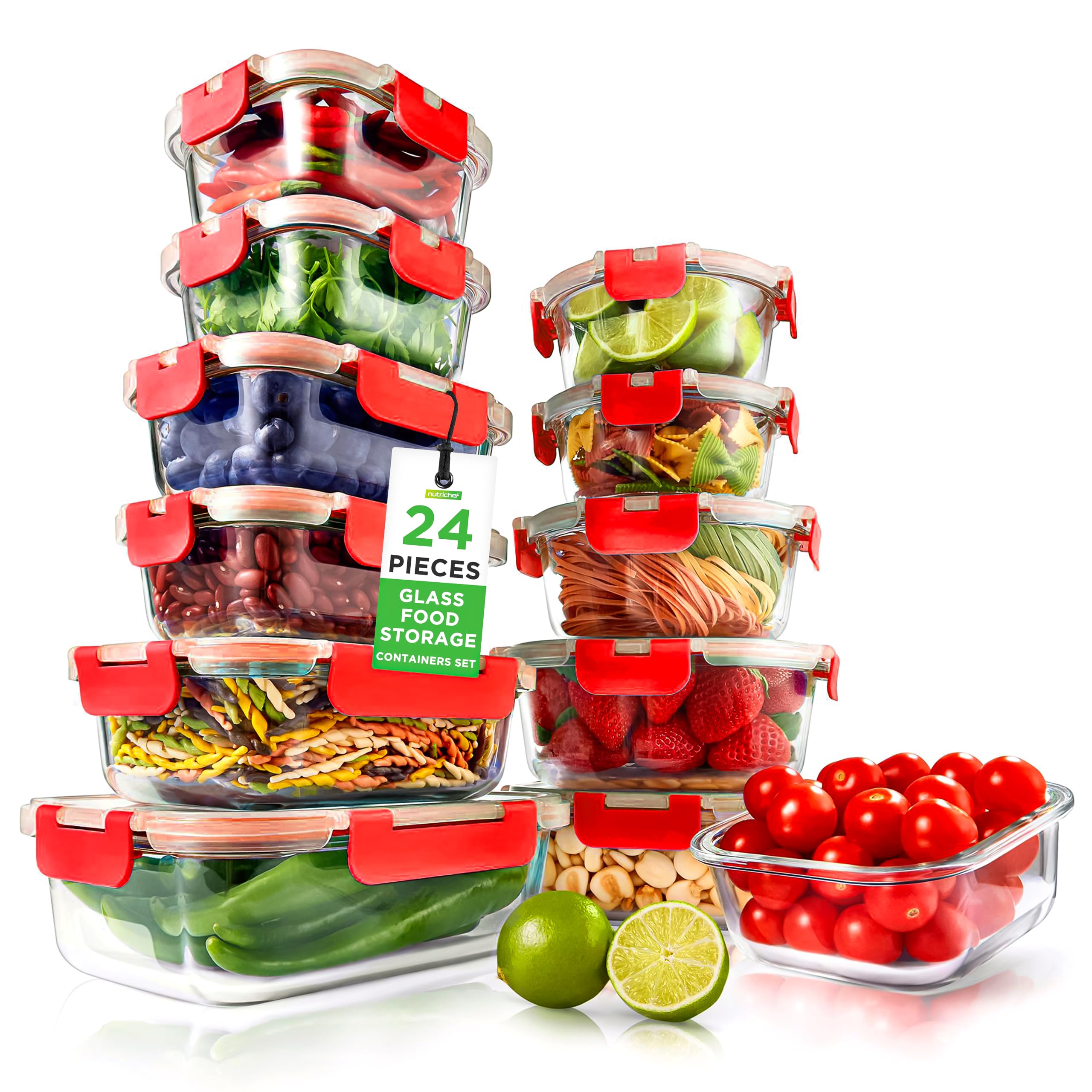NutriChef vue avant du coffret montrant boîtes et couvercles, organise la cuisine