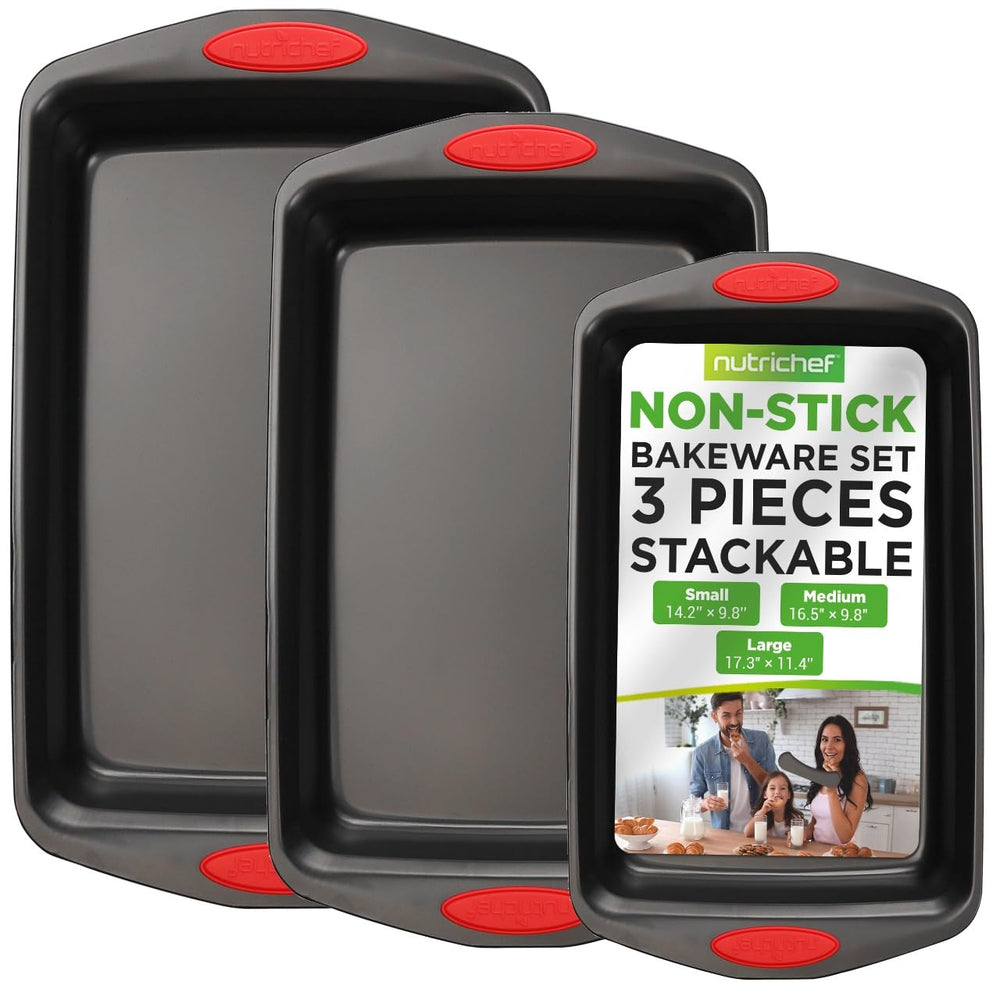 NutriChef ensemble trois plaques face montrant finition professionnelle et gain de temps