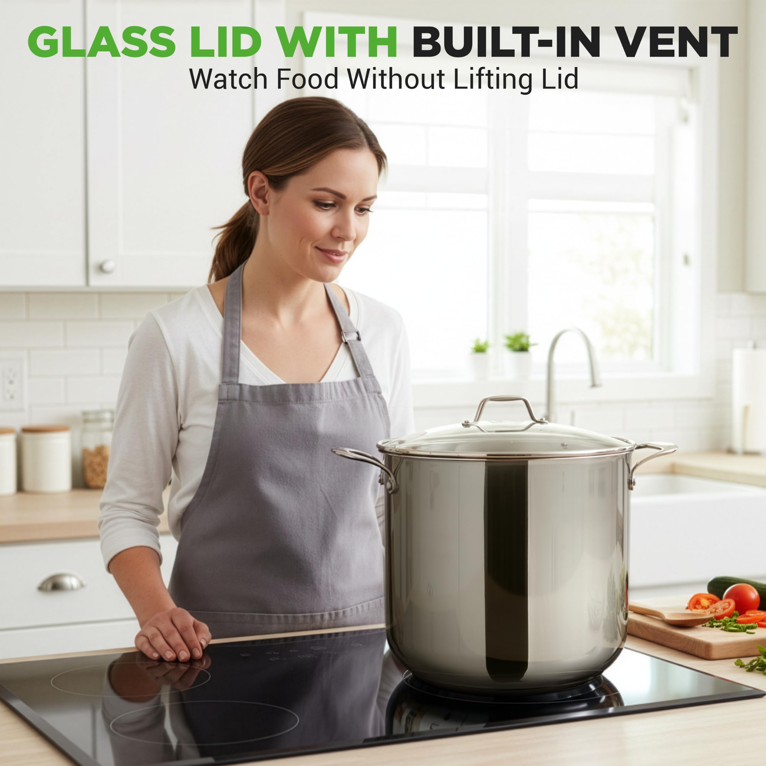 NutriChef intérieur inox 18/8 gros plan montrant surface non réactive et durable