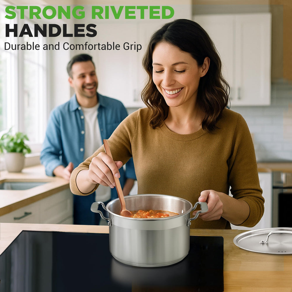 NutriChef faitout sur plaque induction démontrant la compatibilité et la stabilité