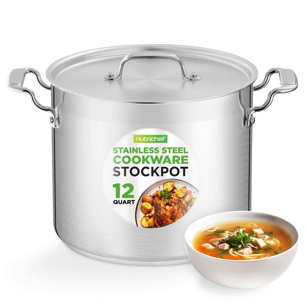 NutriChef marmite 12 quarts vue avant, grande capacité pour repas nombreux