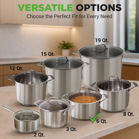 NutriChef gros plan intérieur inox 18/8, surface non réactive pour cuisson