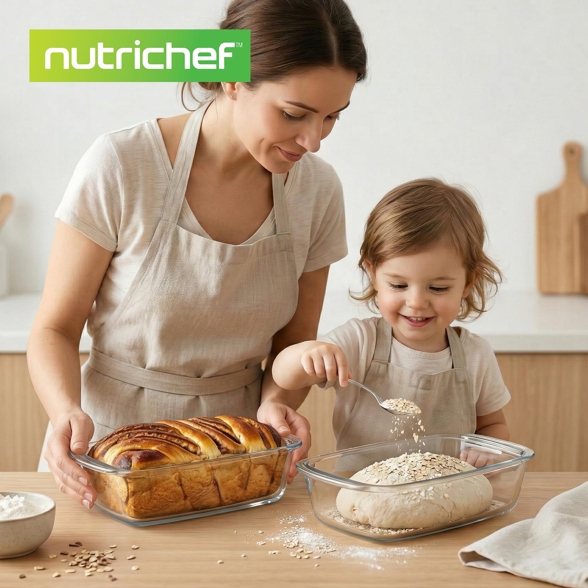 NutriChef moules rangés dans placard montrant organisation et empilabilité