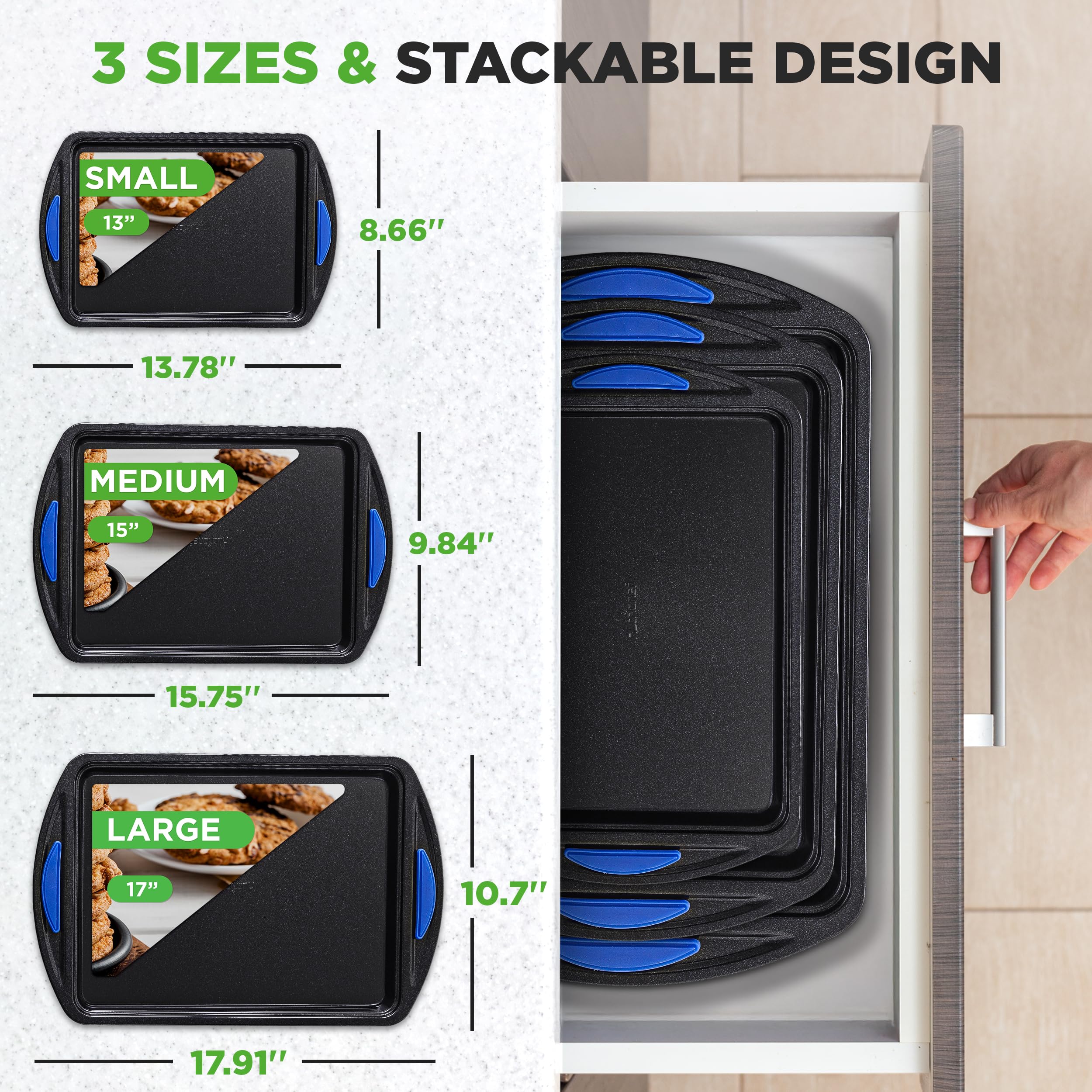 NutriChef plaques empilées économisant espace et facilitant rangement